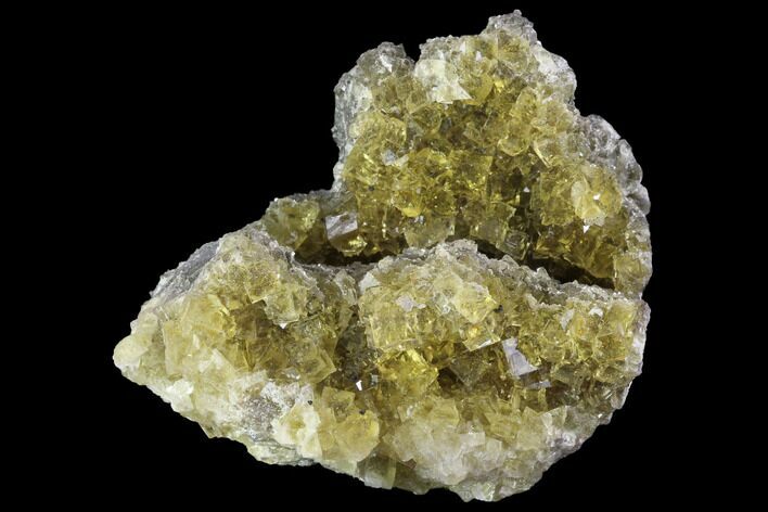Yellow, Cubic Fluorite Crystal Cluster - Spain #98688